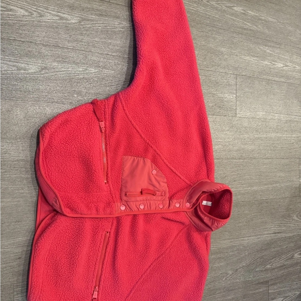 FP Movement Red Fleece Jacket with Zipper Pockets